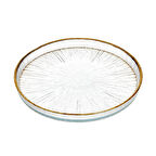 Rexy Yaldızlı Cam Tabak - 16 cm