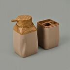 Bath Diva 2'li Sıvı Sabunluk ve Diş Fırçalık Seti - Kahverengi