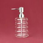 Kapaklı Borosilikat Cam Sıvı Sabunluk - Şeffaf / Gri