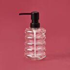 Kapaklı Borosilikat Cam Sıvı Sabunluk - Şeffaf / Siyah