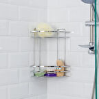 2 Katlı Lamalı Duş Rafı - Gri