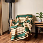 Soft Huzra Pamuklu Tv Battaniyesi - Yeşil - 130x170 cm