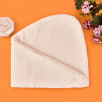 Soft Pamuk Saç Havlusu - Ekru - 55x25 cm