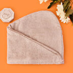Soft Pamuk Saç Havlusu - Bej - 55x25 cm