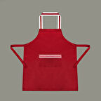 Gabardin Mutfak Önlüğü - Kırmızı - 65x80 cm