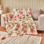 Soft Floriva Triko TV Battaniyesi - Krem - 120x160 cm