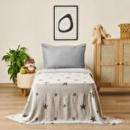 Soft Star Çift Taraflı Çocuk Pikesi - Gri - 160x220 cm