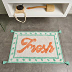 Soft Fresh Granny Tufting Banyo Paspası - Beyaz - 60x90 cm