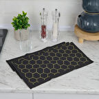 Soft Hexagon Mutfak Havlusu - Siyah - 40x66 cm