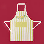 Soft Lime Cello Helios Mutfak Önlüğü - Sarı / Ekru - 54x78 cm