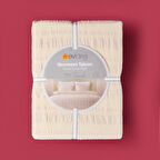 Soft Raye Çift Kişilik Nevresim Takımı - Krem