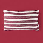 Soft Earthy Hues Line Kırlent - Ekru / Mürdüm - 30x50 cm