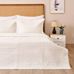 Store Adriel Çift Kişilik 3 Parça Yatak Örtüsü Seti - Krem