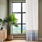 Soft Gri Yoğunluklu Fon Perde - Renkli / Gri - 140x270 cm