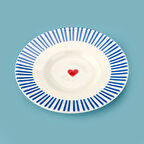 Kitchen Bold Heart Porselen Çay Tabağı - Renkli