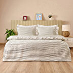 Soft Moyo Çift Kişilik Nevresim Takımı - Beyaz / Antrasit