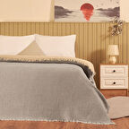 Müslin Çift Kişilik Yatak Örtüsü - Antrasit