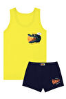Öts Erkek Çocuk Atlet Boxer Likralı Sarı Hungry (%96 Pamuk - %4 Elastan)