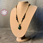 Uretti - Hüseyin 1361 - El Yapımı Asai Yeşil Volkanik Taş Kolye