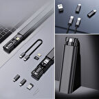 By Nevser® Cep Tipi 60W Bas Aç Type-C,İphone Şarj,Micro USB Hızlı Şarj Data Kablo Seti