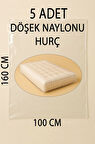 5 Adet 160cm×100cm Şeffaf Naylon Taşınma Saklama Döşek Naylonu Torbası Hurç
