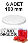 6 Adet 10cm Metal Kavanoz Kapağı Beyaz