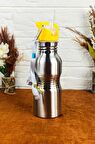 Paslanmaz Çelik 500cc Termos Matara Suluk Sarı Kapak