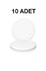 Renkli Metal 10 Adet Kavanoz Kapağı 82mm Beyaz