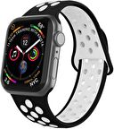 Apple Watch Seri 1/2/3/4/5 38mm Silikon Kordon Delikli Kayış Spor Bileklik