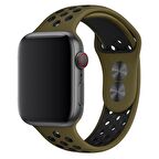 Apple Watch Seri 1/2/3/4/5/6/SE 44mm Silikon Kordon Delikli Kayış Spor Bileklik