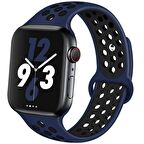 Apple Watch Seri 1/2/3/4/5/6/SE 44mm Silikon Kordon Delikli Kayış Spor Bileklik