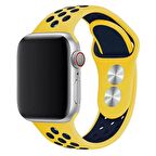 Apple Watch Seri 1/2/3/4/5/6/SE 44mm Silikon Kordon Delikli Kayış Spor Bileklik