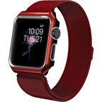 Apple Watch Seri 1/2/3/4/5/6/SE 44mm Kordon Çelik Kayış Metal Hasır Milano Paslanmaz Bileklik