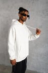 USLUCAN ALIŞVERİŞ 3 İplik Kapşonlu Sweatshirt Hoodie - Beyaz