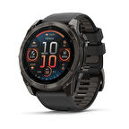Garmin Fenix 8 - 51 mm, AMOLED - Sapphire, Karbon Gri DLC, Siyah/Gri Silikon Kayışlı