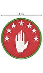 Abhaz Bayrak Nakışlı, Yuvarlak Etiket (Kırmızı) Çapı 8 cm