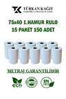 75x40 1.hamur Rulo 15 Paket 150 Adet