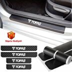 Tofaş Sticker Karbon Kapı Eşiği Oto Sticker 4 Lü Set