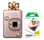 Fujifilm Instax mini LiPlay Hybrid Blush Gold Fotoğraf Makinesi ve 20'li Mini Film