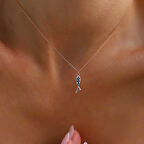 Mavi Umut Balık Kolye