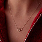 İç İçe Kalp Kolye