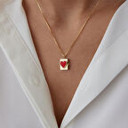 Kapaklı Kırmızı Kalp Kolye