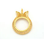 Tam Altın Çerçeveli Kolye​ Ucu Altın Kaplama İşlemeli TGR-600