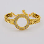 Çeyrek Altın Çerçeve Bileklik Çelik Altın Kaplama Arpa Model-BLZ-631