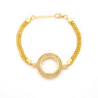 Yarım Altın Çerçeve Bileklik Çelik Altın Kaplama BLK-1119