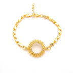 Çeyrek Altın Çerçeve Bileklik Çelik Altın Kaplama Güneş Model BLK-1118