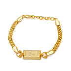 İmitasyon Altın Kaplama Hazır Zincir Desenli  Külçe Bileklik BLK-1152