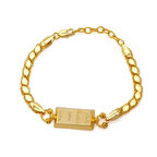 İmitasyon Altın Kaplama Arpa Zincir Desenli Külçe Bileklik BLK-1153