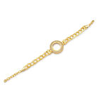 Altın Kaplama İmitasyon 2 Sıra Zirkon Taşlı Desenli Figaro Model Çeyrek Çerçeve Bileklik BLK-1159