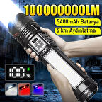 Valkyrie Şarjlı El Feneri 5400mAh 30W 9 Mod Powerbank Özellikli 6KM Aydınlatma